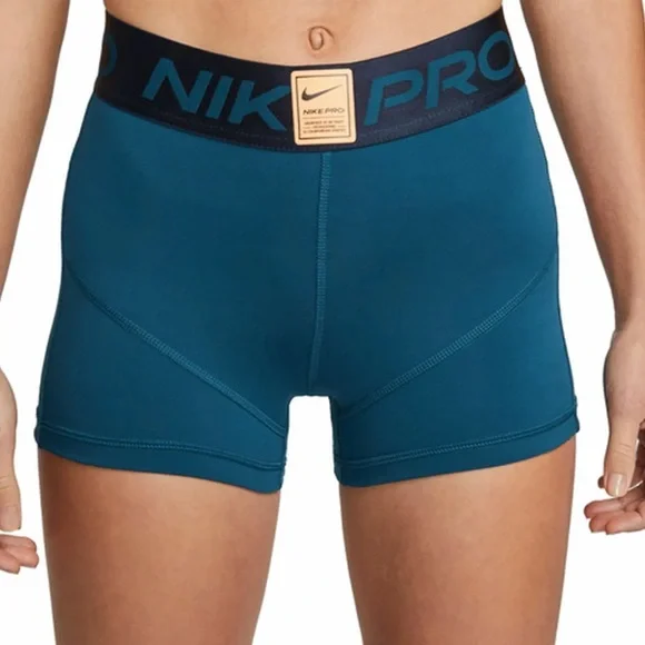 NWOT Nike Pro Dri Fit 3” Athletic Running shorts navy blue orange small - Picture 3 of 15